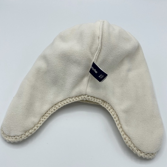 BABY GAP Cable Knit Winter Hat Cream Beige Size M/L - Picture 5 of 8
